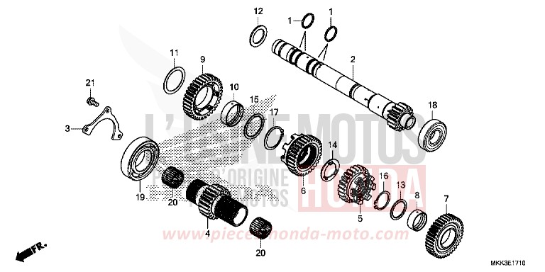 GETRIEBE (HAUPTWELLE) (CRF1000D/D2/DL/DL2) von Africa Twin PEARL GLARE WHITE (NHB53HA) von 2018